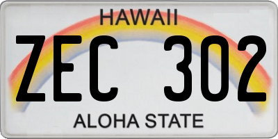 HI license plate ZEC302