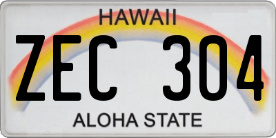 HI license plate ZEC304