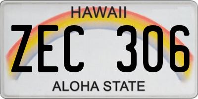 HI license plate ZEC306