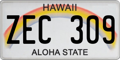 HI license plate ZEC309