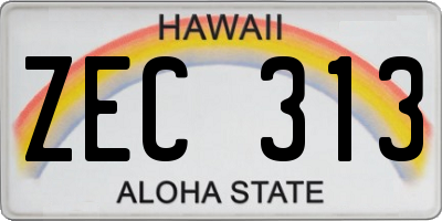 HI license plate ZEC313