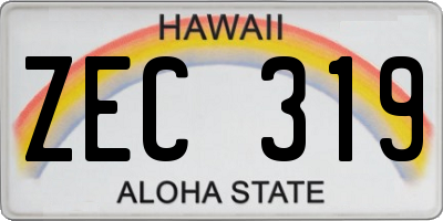HI license plate ZEC319
