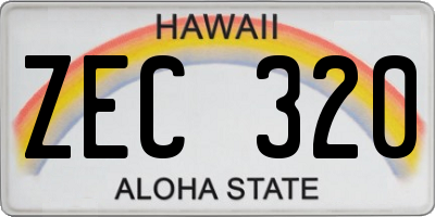 HI license plate ZEC320