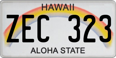 HI license plate ZEC323