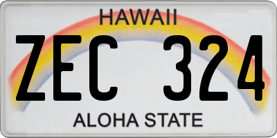 HI license plate ZEC324