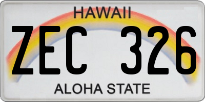 HI license plate ZEC326