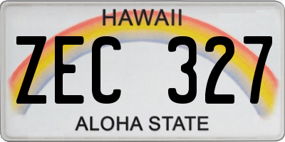 HI license plate ZEC327