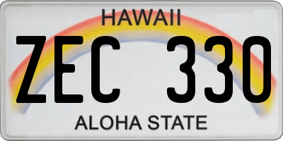 HI license plate ZEC330