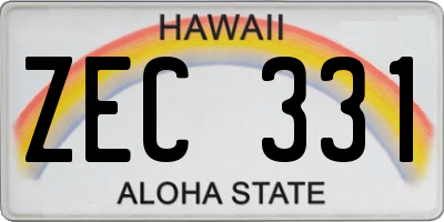 HI license plate ZEC331