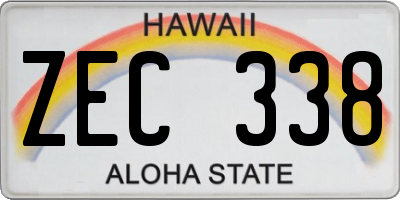 HI license plate ZEC338