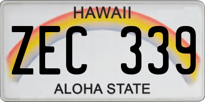 HI license plate ZEC339