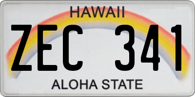 HI license plate ZEC341