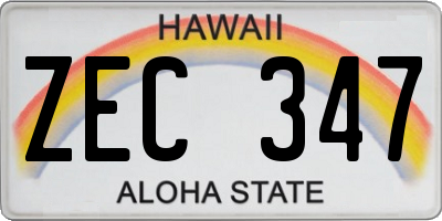 HI license plate ZEC347