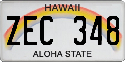 HI license plate ZEC348