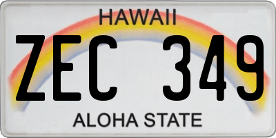 HI license plate ZEC349