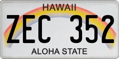 HI license plate ZEC352