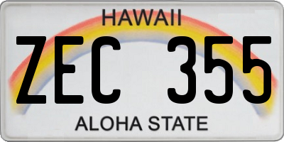 HI license plate ZEC355