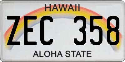 HI license plate ZEC358