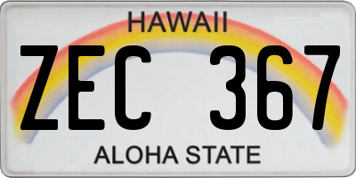 HI license plate ZEC367