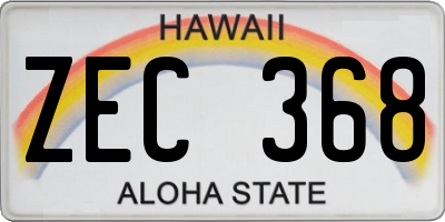 HI license plate ZEC368