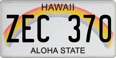 HI license plate ZEC370