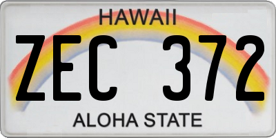 HI license plate ZEC372