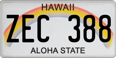 HI license plate ZEC388