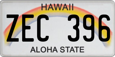 HI license plate ZEC396