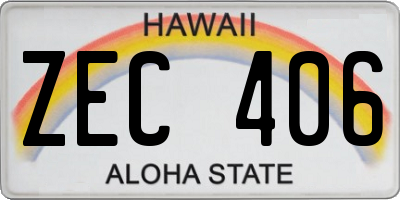 HI license plate ZEC406