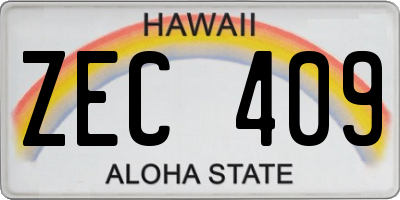 HI license plate ZEC409