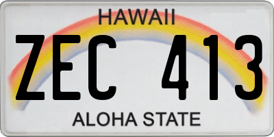 HI license plate ZEC413
