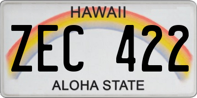 HI license plate ZEC422