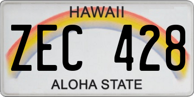 HI license plate ZEC428