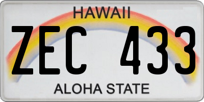 HI license plate ZEC433