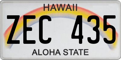 HI license plate ZEC435