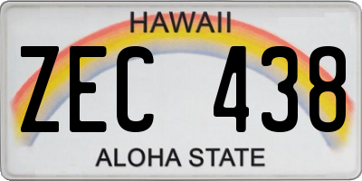HI license plate ZEC438