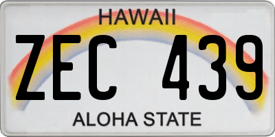 HI license plate ZEC439