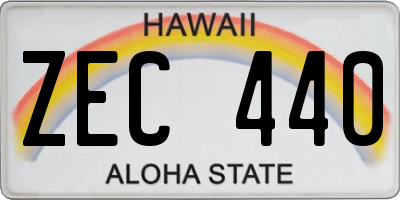 HI license plate ZEC440