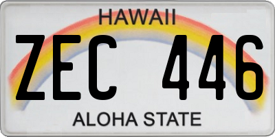 HI license plate ZEC446