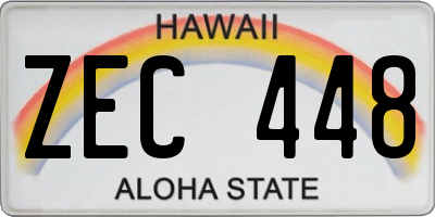 HI license plate ZEC448