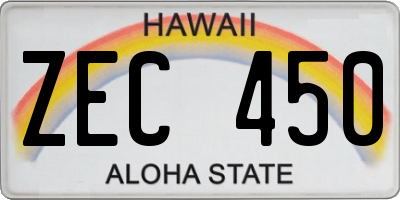 HI license plate ZEC450