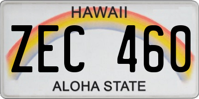 HI license plate ZEC460