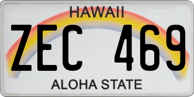 HI license plate ZEC469