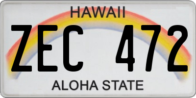 HI license plate ZEC472