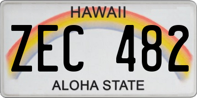 HI license plate ZEC482