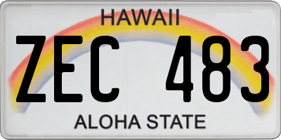HI license plate ZEC483