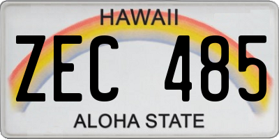 HI license plate ZEC485