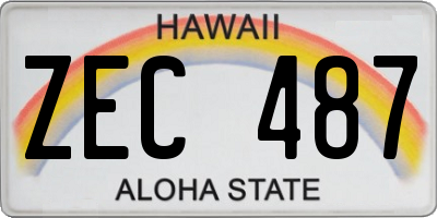 HI license plate ZEC487