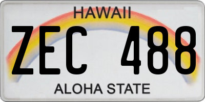 HI license plate ZEC488