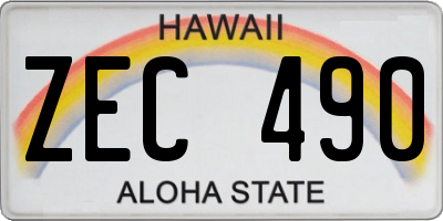 HI license plate ZEC490